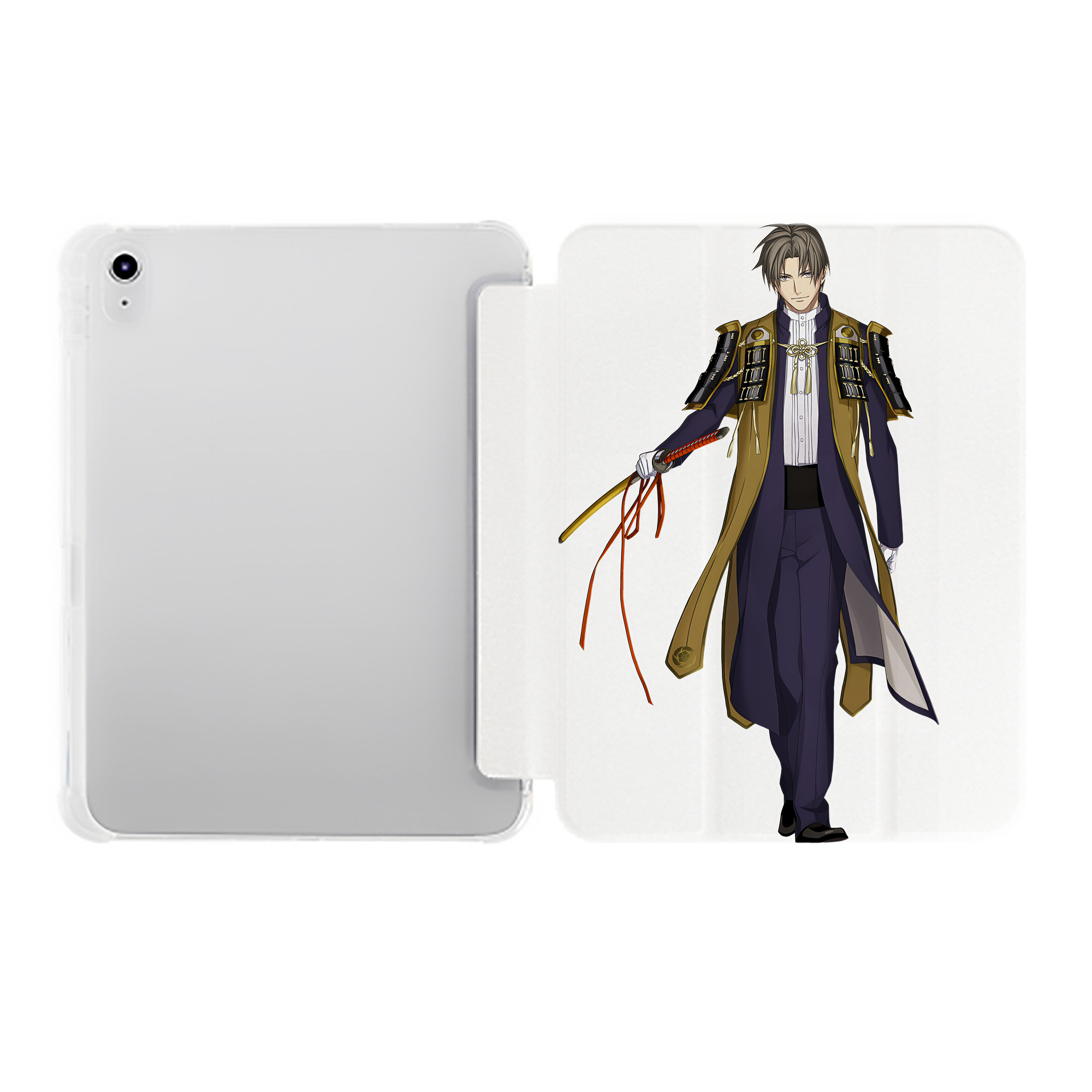 （画像用） 刀剣乱舞 Touken Ranbu IPad ケース ペン収納付き 三つ折りスタンド PUレザー×シリコン 対応機種9.5/10.5/10.9インチ